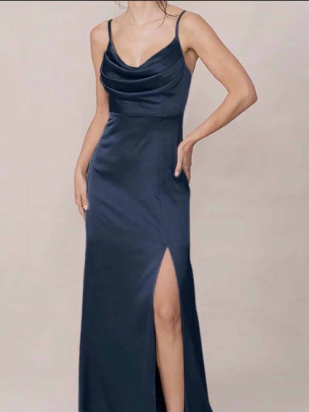 Revelry Ember formal Gown in Romantic Blue Satin